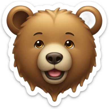 Bear drenched, smirk, redyes sticker