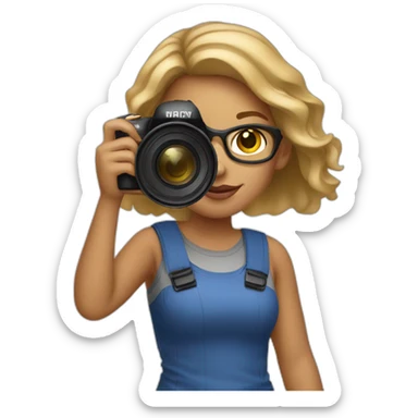 Female photographer light skinned sticker