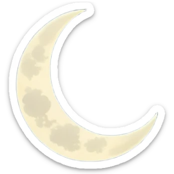 nighttime cloudy sky with crescent moon sticker