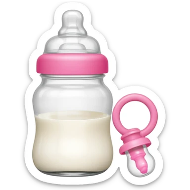baby Milk bottle beside pacifier sticker
