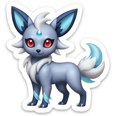 Shiny Iridescent Translucent Magnificent Absol-Zorua-Umbreon-fusion (full body) sticker