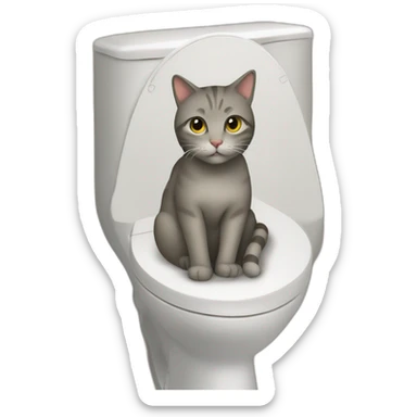 Cat sur des toilettes sticker