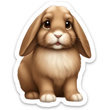 Fully brown furred Holland lop rabbit  sticker