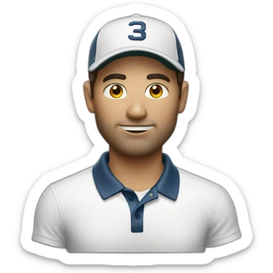 white 35 year old golfer with dark hair sticker