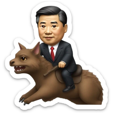 President Xi riding a animal bat sticker