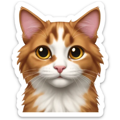 Long-haired Calico cat pink nose sticker