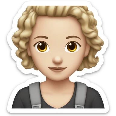  white girl with 2 cats  one dark grey and one black sticker