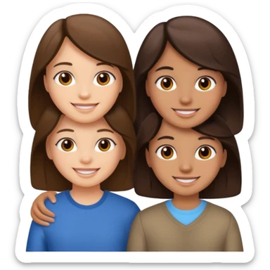 Two girls one boy brunnete  sticker