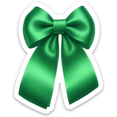 Green satin bow sticker