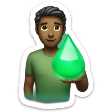 a man under the lights, an emerald in his eyes sticker