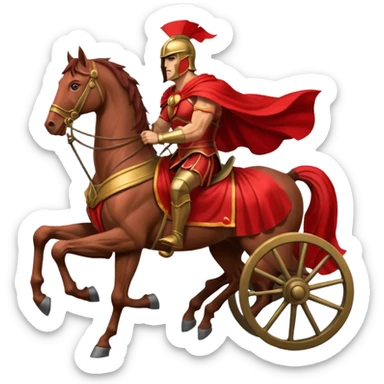Spartan warrior chariot 1 horse  sticker