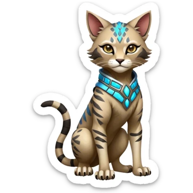 Modern Realistic Rare Fantasy Feline-Vernid-Trico-species by LiLaiRa full body sticker