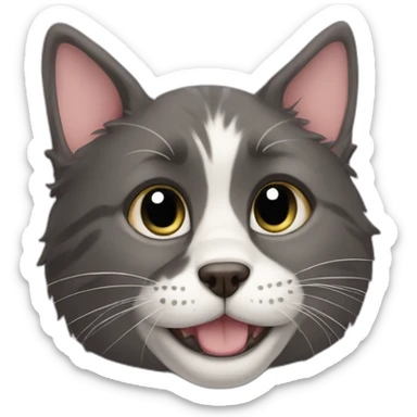 half cat half dog sticker