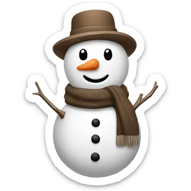 Brown and white asthetic snowman sticker