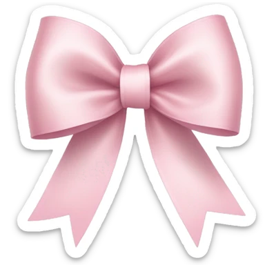 light pink ribbon bow sticker