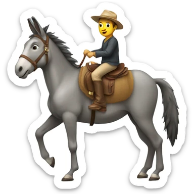 donkey riding a horse sticker