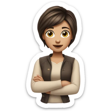 brunette pixie cut rapunzel  sticker