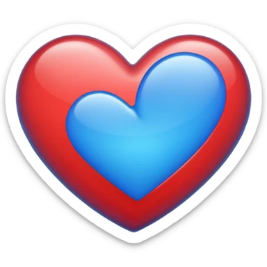 Red and  blue mix heart emoji  sticker