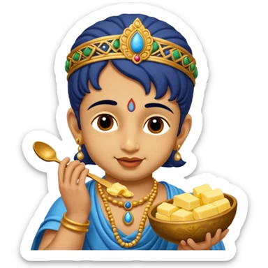  Lord Little Krishna eating butter  sticker