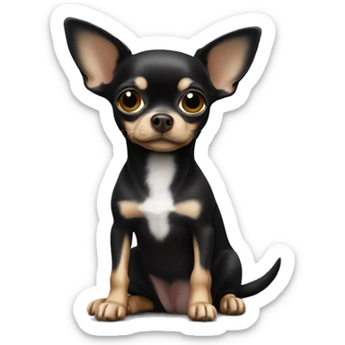 Black chihuahua sitting sticker
