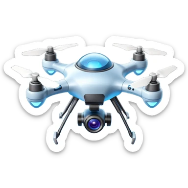space explorer drone object icon, small futuristic drone with camera lens, glowing blue lights, sci-fi metal body, antenna details, 3D cartoon, mobile game icon style, centered, clean background, soft shadow, no text, no watermark
 
 sticker