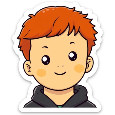Ron Weasley wizard boy with ginger hair and freckles sticker