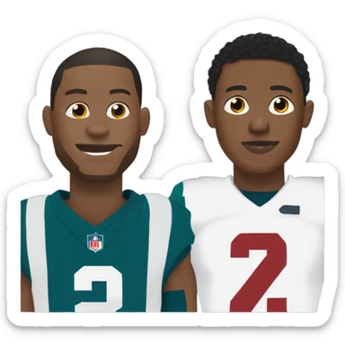 Jalen hurt, Devonta smith & AJ brown cartoon emoji  sticker