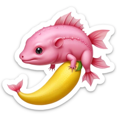 J’aimerais un Axolotl en dessin anime un peu rose qui mange un citron sticker