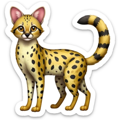 Vibrant dark Colorful Serval-Genet-Civet-hybrid, full body sticker