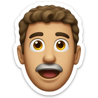 Spanish man have a surprised  sticker