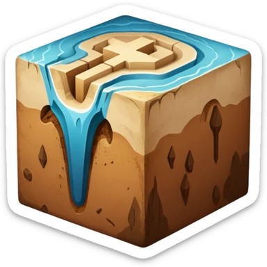 Geography cross section　cube sticker