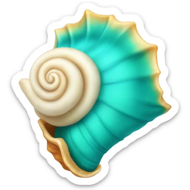 Punchy turquoise conch sticker