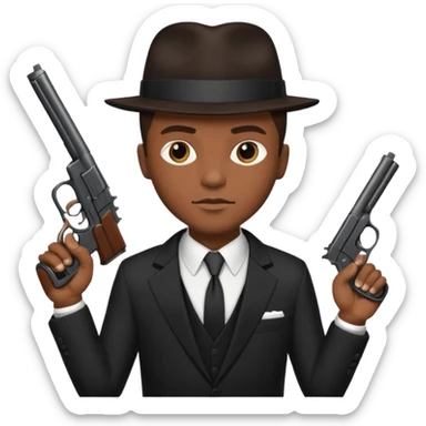 African American gangster terrorist with a gun sticker