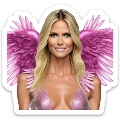 Heidi Klum on a runway victoria secret  angel wings sticker
