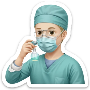 A victorian surgeon using chloroform as an anaesthetic on a patient during an operation sticker