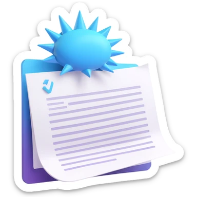 icon for browser extension called WordSpike, 3D macOS style, vivid details, combining a spiked speech bubble and a document, polished and professional sticker