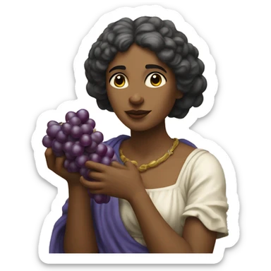 Sappho holds a bunch of grapes in her hand sticker