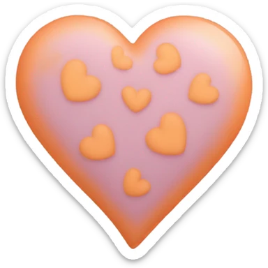 Pastel orange heart sticker