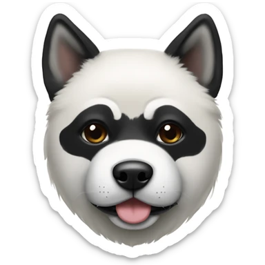 “Black and white American Akita with a black fur mask around the eyes.” sticker