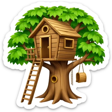 letter W on a treehouse in a tree sticker