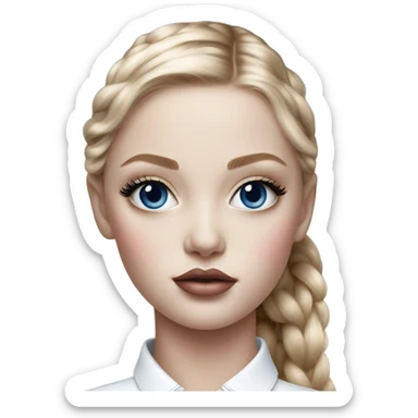 Hyper Realistic beautiful dior model with dark blue eyes  sticker