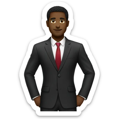 Black guy business suit smart sticker