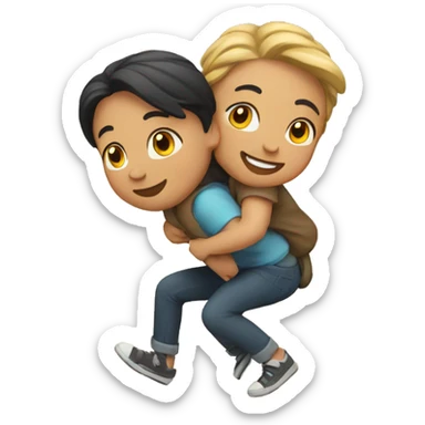 piggyback couple sticker