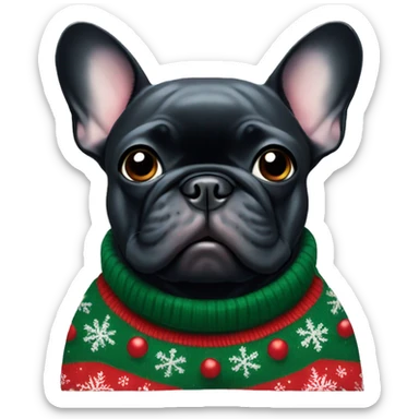 French Bulldog in christmas Sweater sticker
