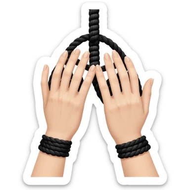 Woman’s hands tied with black rope  sticker