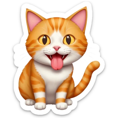 Cat with tongue sticking out silly sticker