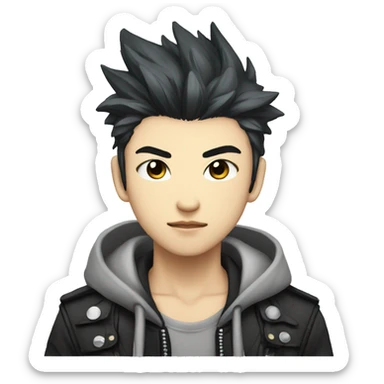 Cute Edgy Attractive Asian Anime Punk Male Character sticker