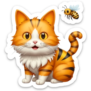 Cat with a bee sticker
