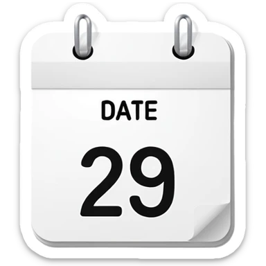 white date calendar with number 29 sticker