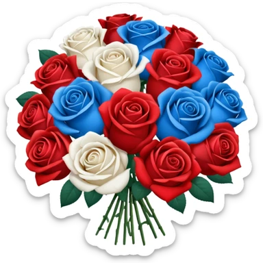 Red white and blue bouquet sticker